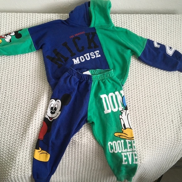 ZABA Other - ZABA MICK AND DONALD BLUE AND GREEN SWEAT OUTFIT, SIZE 18-24 MONTHS